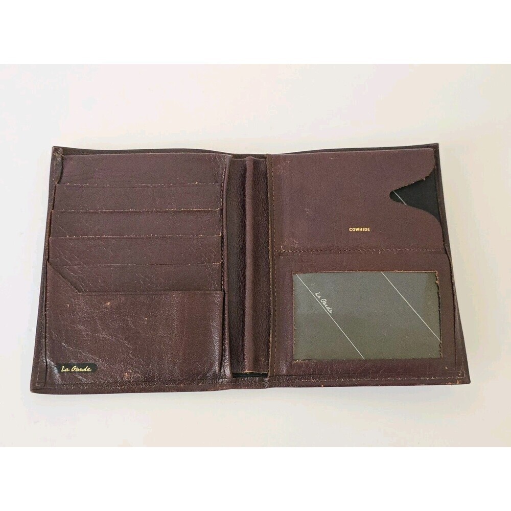 La Garde By Rofs Vintage Brown Leather Cowhide Wallet Bifold Card Holder - Picture 8 of 9